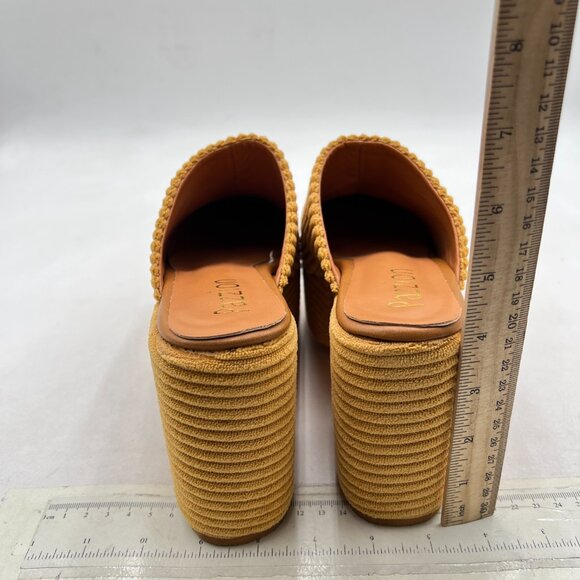 Pazzion Goldenrod Platform Round Toe Mule Clogs Slip On Chunky Heel Slipper - Picture 5 of 8